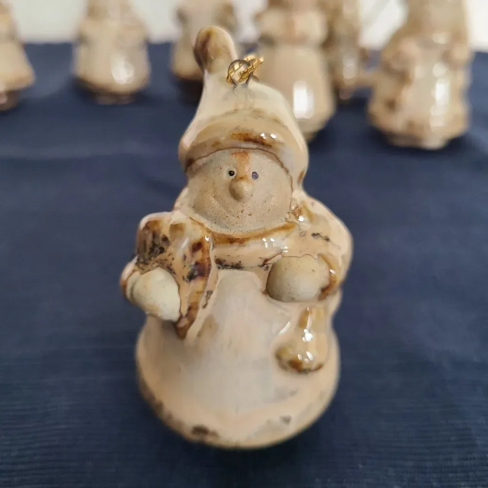 Pier 1 Ceramic Ornaments Set of 10 Pottery Art Santa Snowman Moose Bear Angel